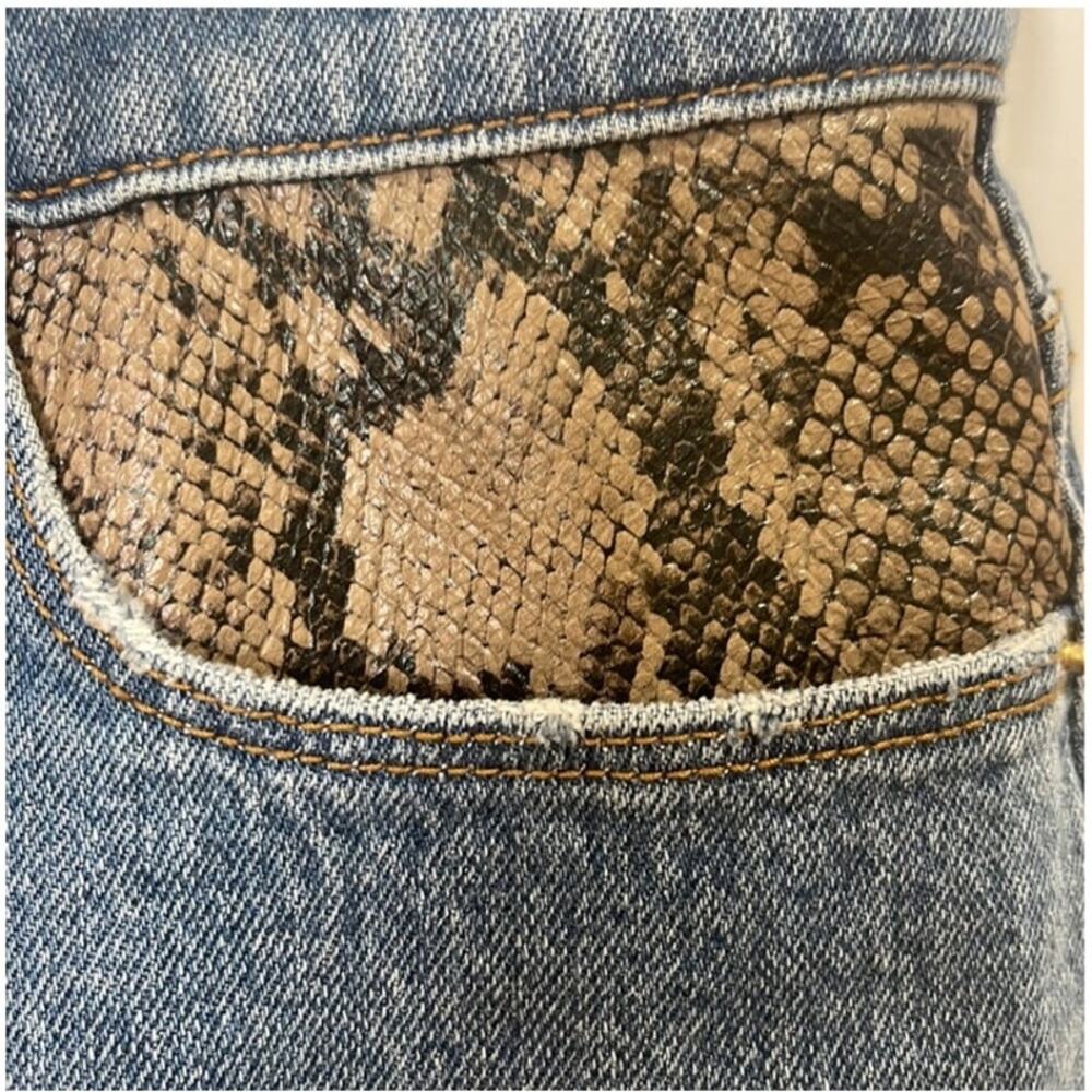 New Frame Le High Straight Rattler Python Pocket … - image 7